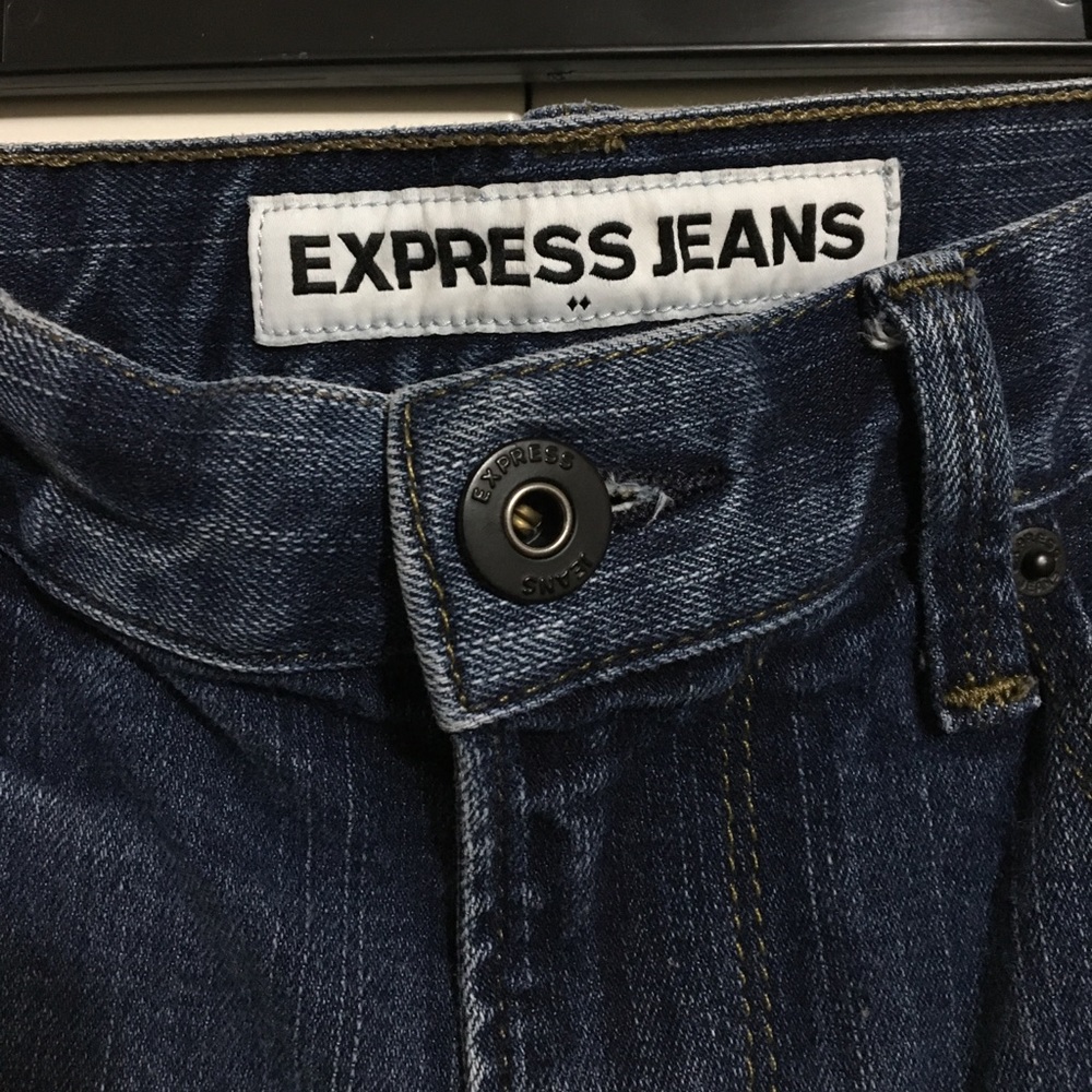 Like New Express Rocco 32x32 Blue Slim Fit Skinny Leg Jeans - Picture 4 of 7
